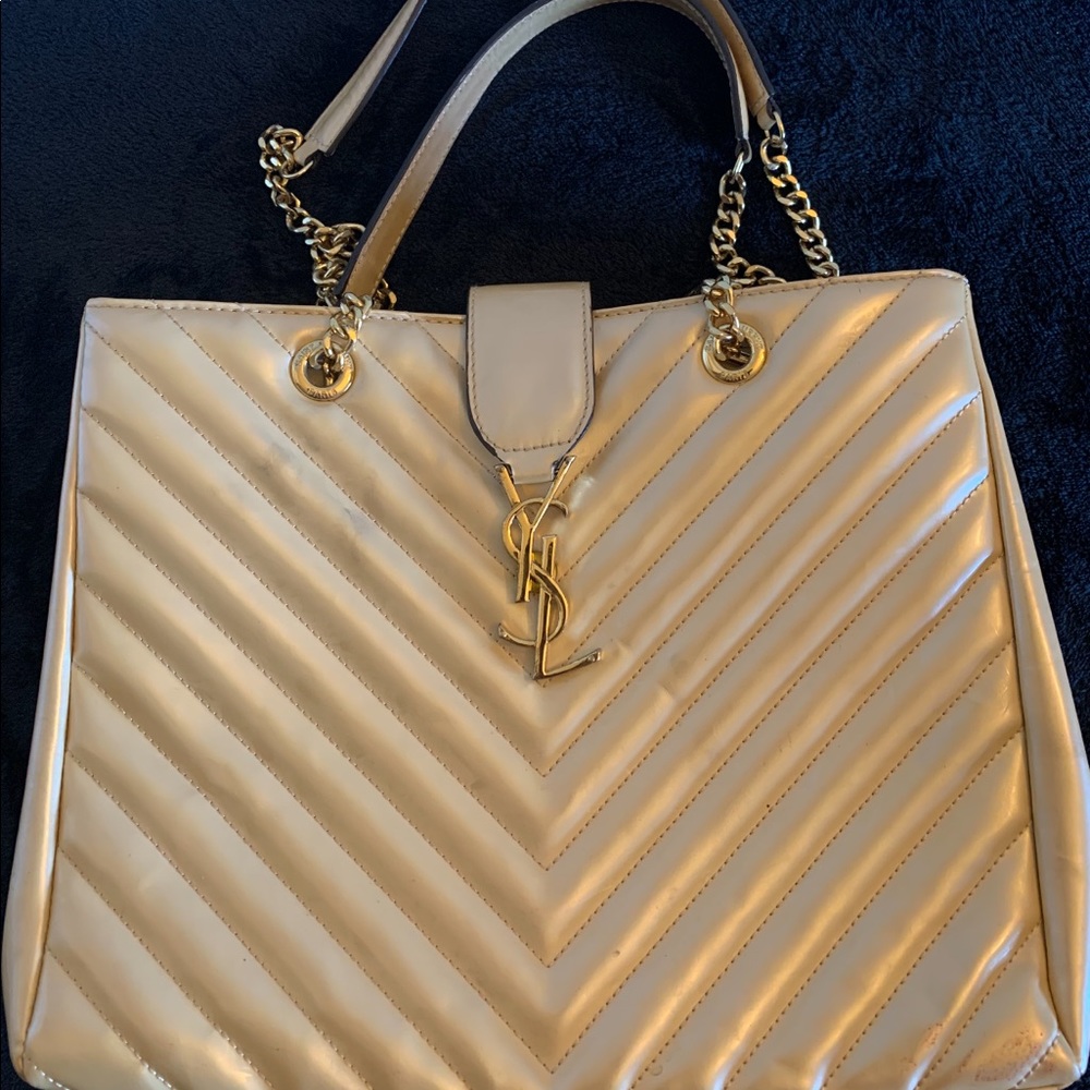 Real YSL white tote used twice